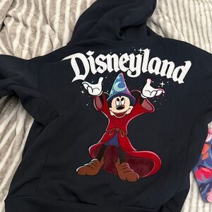 Disneyland Black Hoodie with Sorcerer Mickey Graphic
